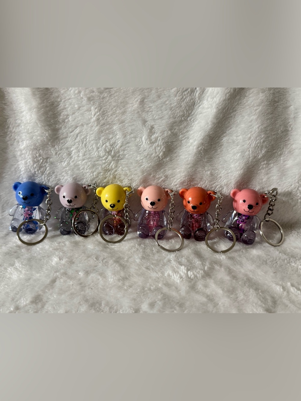 Colorful Bear Lip Gloss Keychain Set - various color bears